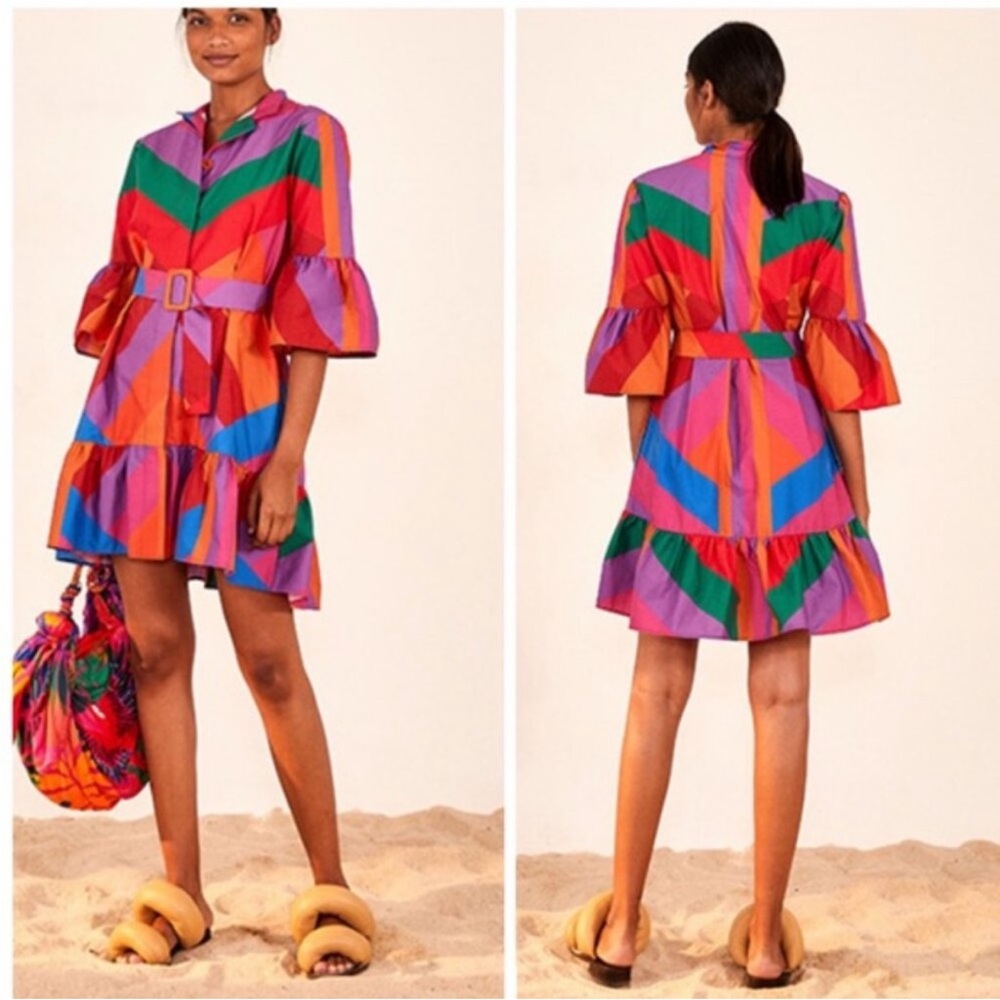 Farm Rio Amanda Stripes Mini Dress